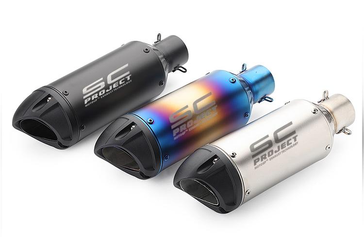 51 MM Inlet Shark Mouth style Fiber Tip Stainless Steel Universal Slip-On Without DB Killer for Loud Exhaust note Mid Size