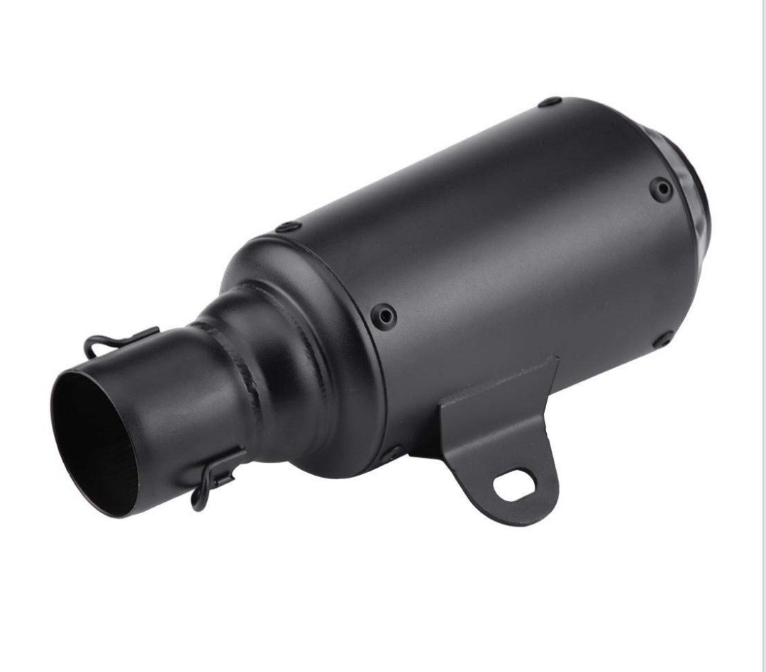 51 MM Inlet Stainless Steel Universal Slip-On Without DB Killer for Loud Exhaust note Short Size - Black