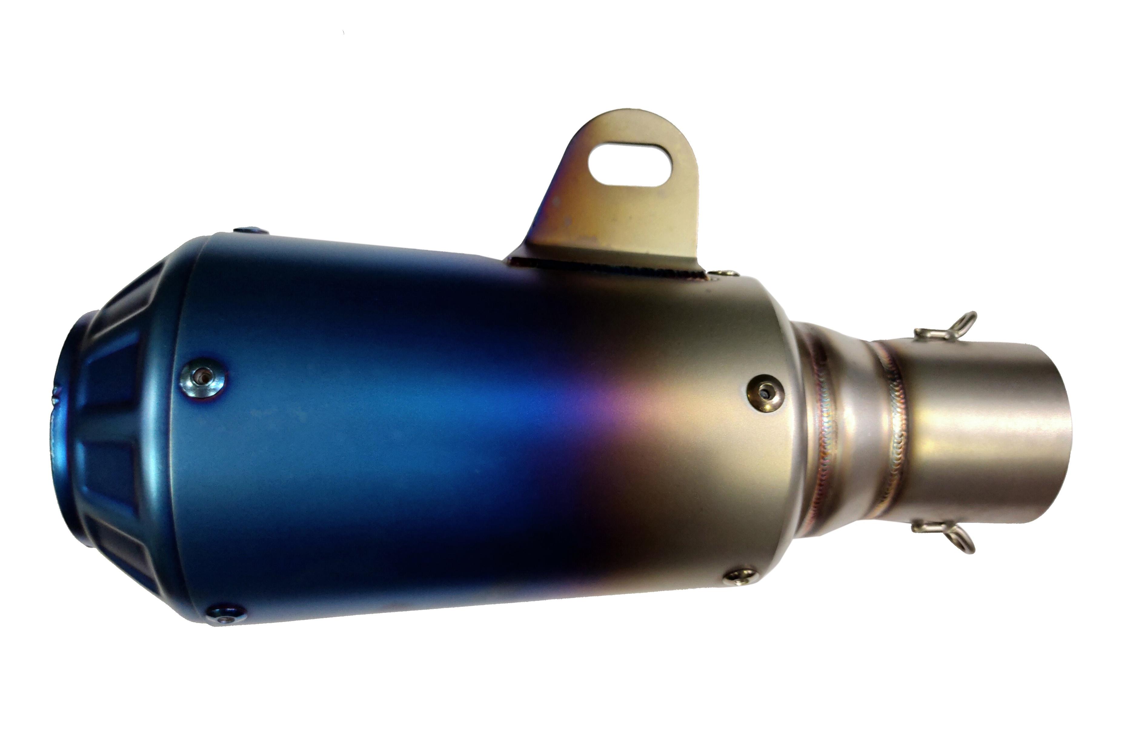 51 MM Inlet Stainless Steel Universal Slip-On Without DB Killer for Loud Exhaust note Short Size - Multi-Color