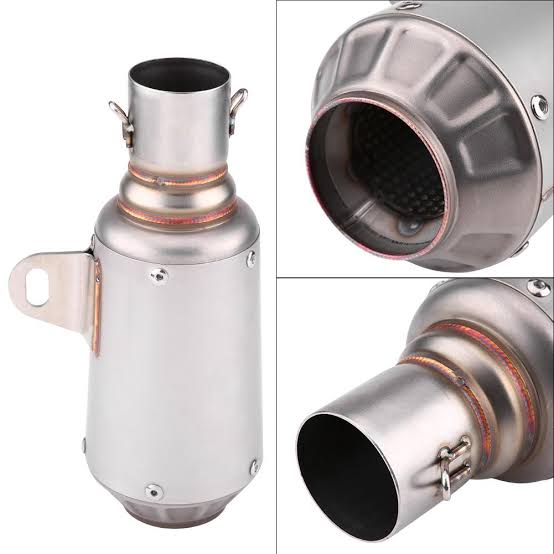 51 MM Inlet Stainless Steel Universal Slip-On Without DB Killer for Loud Exhaust note Short Size - Silver
