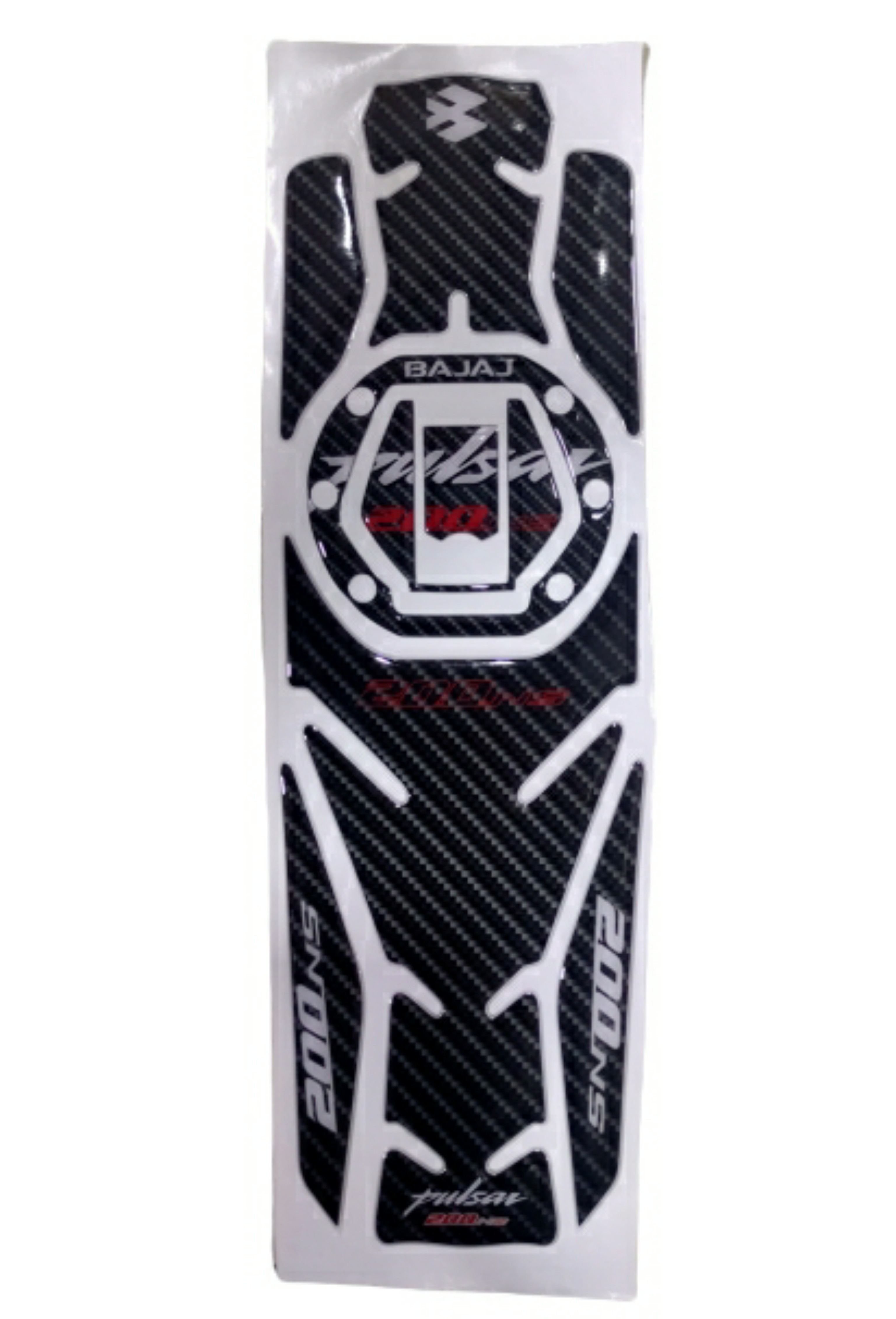 Bajaj Pulsar 200NS/NS200/AS200 Compatible Tank Pad Combo Carbon Fibre