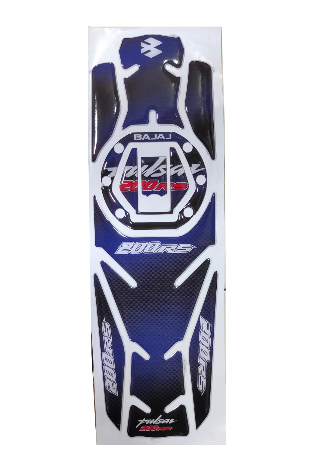 Bajaj Pulsar RS200 Compatible Tank Pad Combo Blue