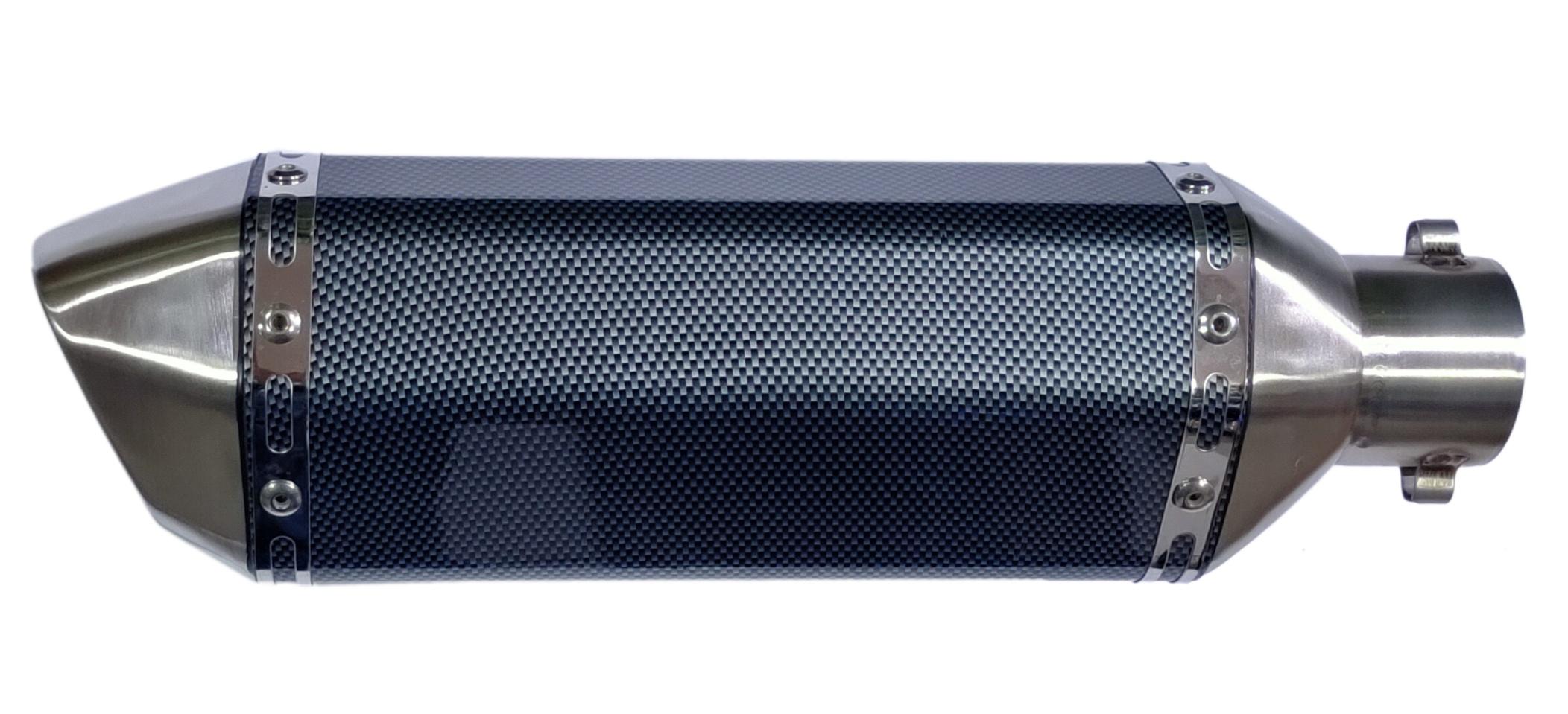 Basic Triangle Design 51 MM Inlet Stainless Steel Universal Slip-On with DB Killer Mid size - Carbon Fibre