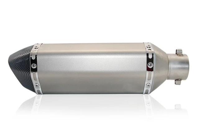 Basic Triangle Design 51 MM Inlet Stainless Steel Universal Slip-On with DB Killer Mid size - Silver