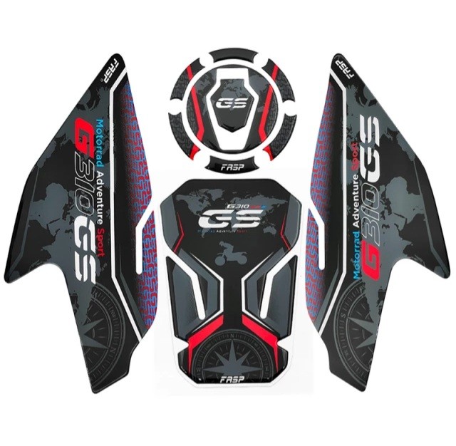 BMW G310R/ G310GS Tank Pad Combo with Thigh Pad - Red