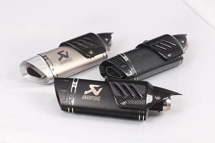 Carbon Fibre Cross Cut Tip and Heat shield Triangle Premium Shape 51 MM Inlet Stainless Steel Universal Slip-On Long Size