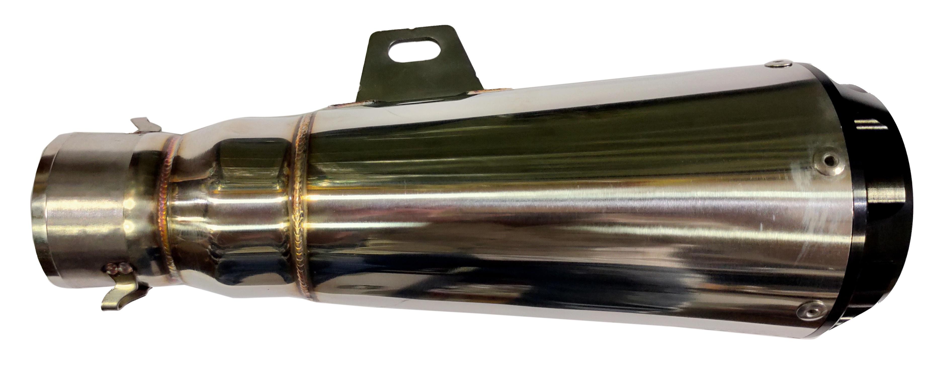 51 MM Inlet Cone style CNC Tip Stainless Steel Universal Slip-On Without DB Killer for Loud Exhaust note Mid Size