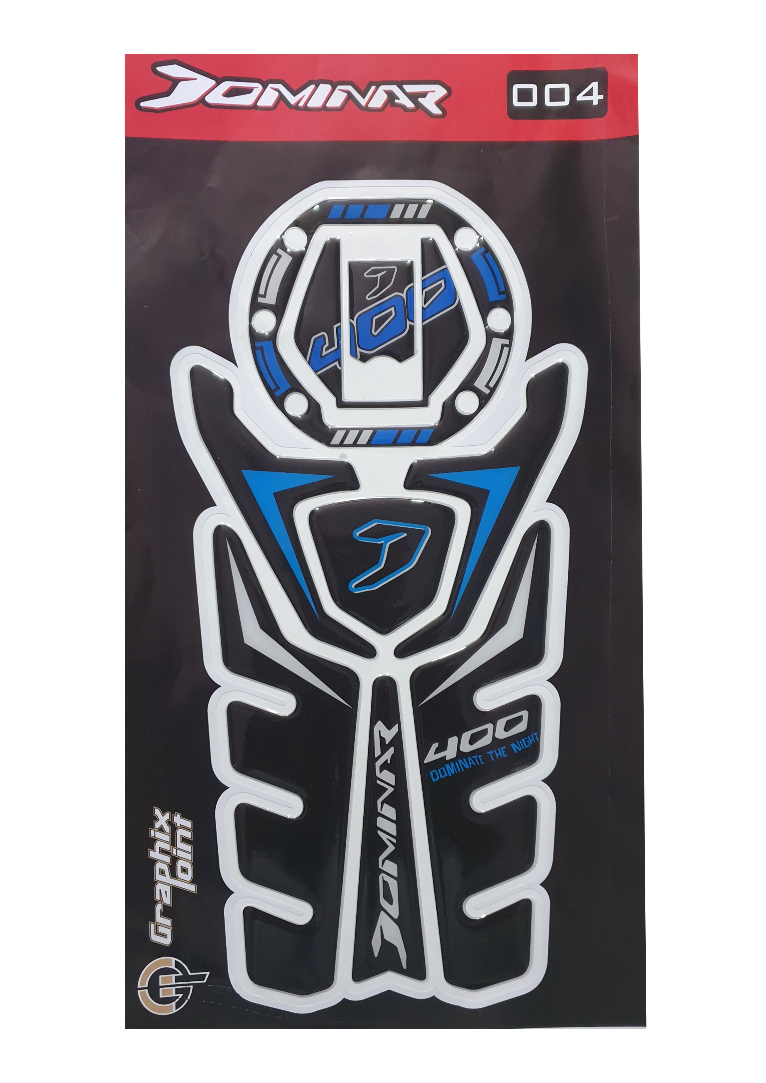 Bajaj Dominar 400 Compatible Tank Pad combo Blue-Black