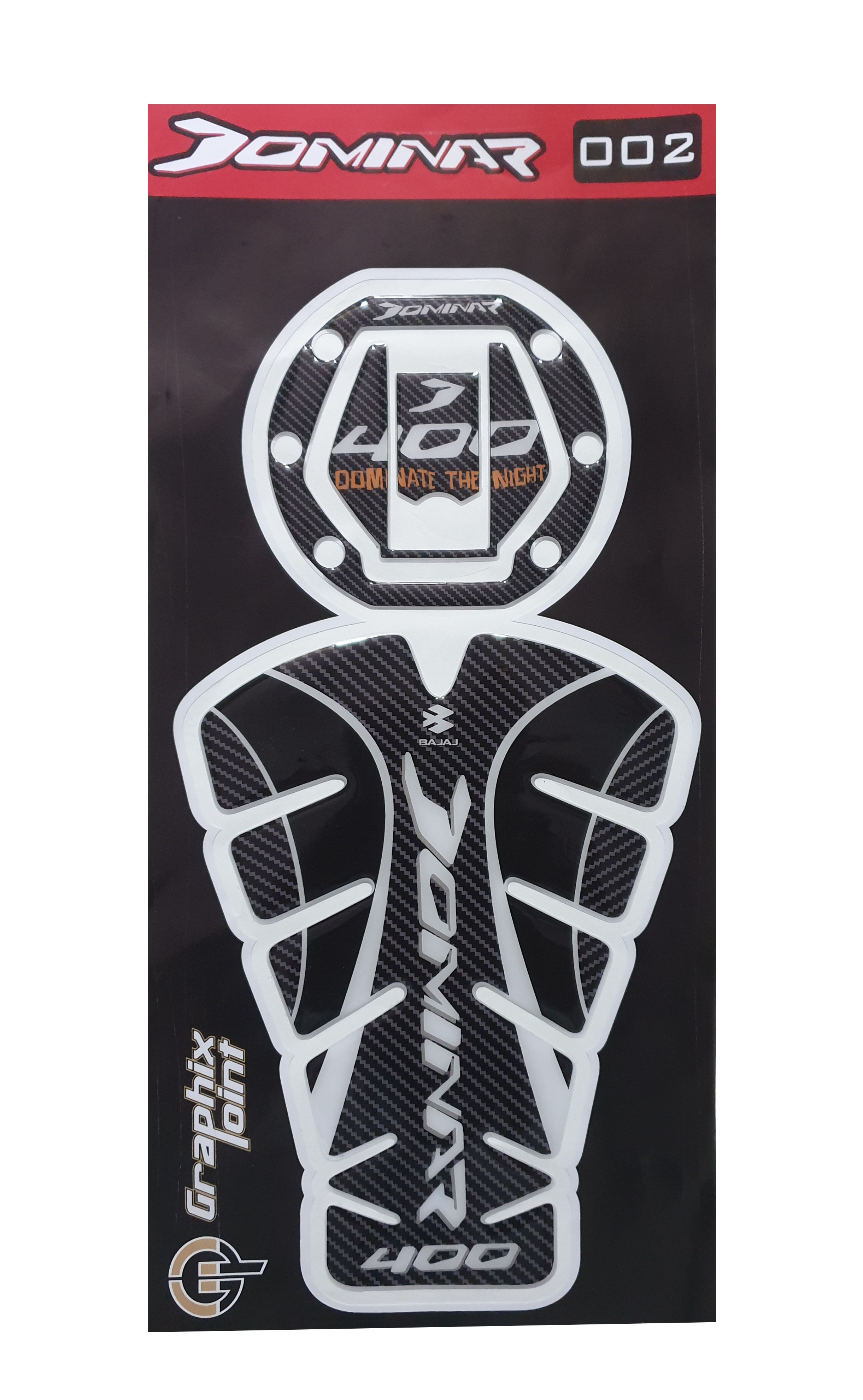 Bajaj Dominar 400 Compatible Tank Pad combo Carbon Fibre