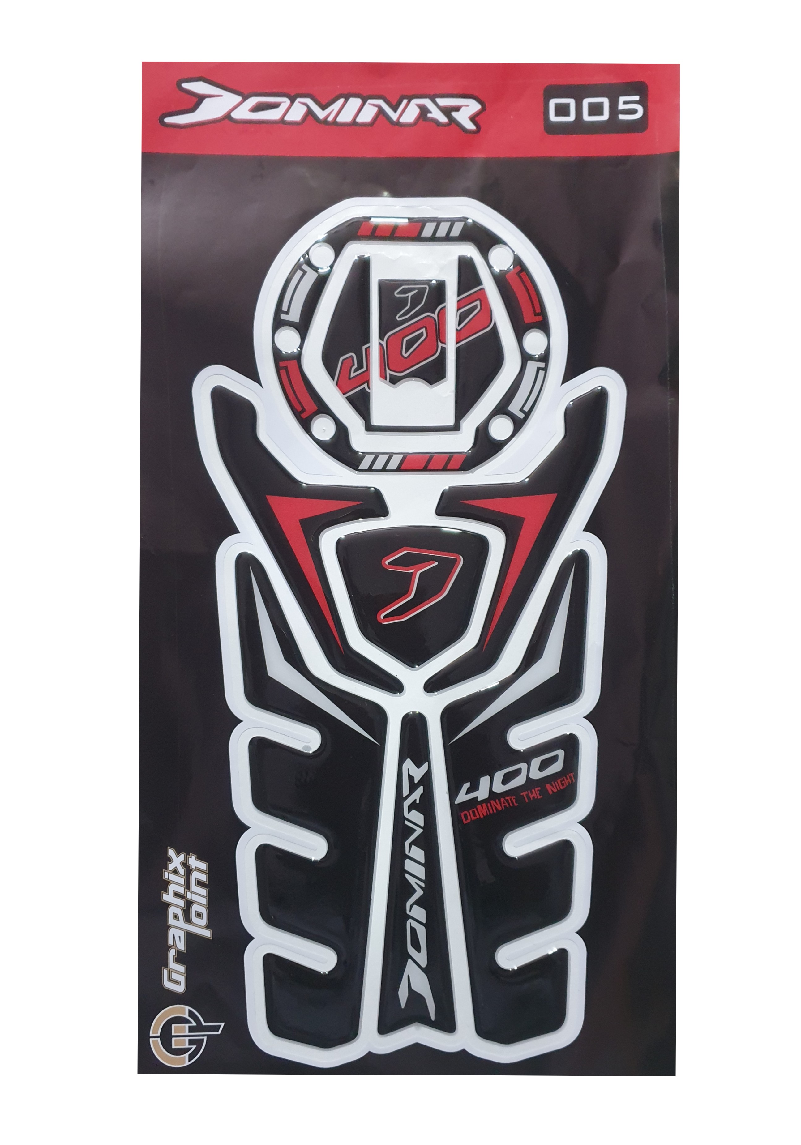 Bajaj Dominar 400 Compatible Tank Pad combo Red-Black