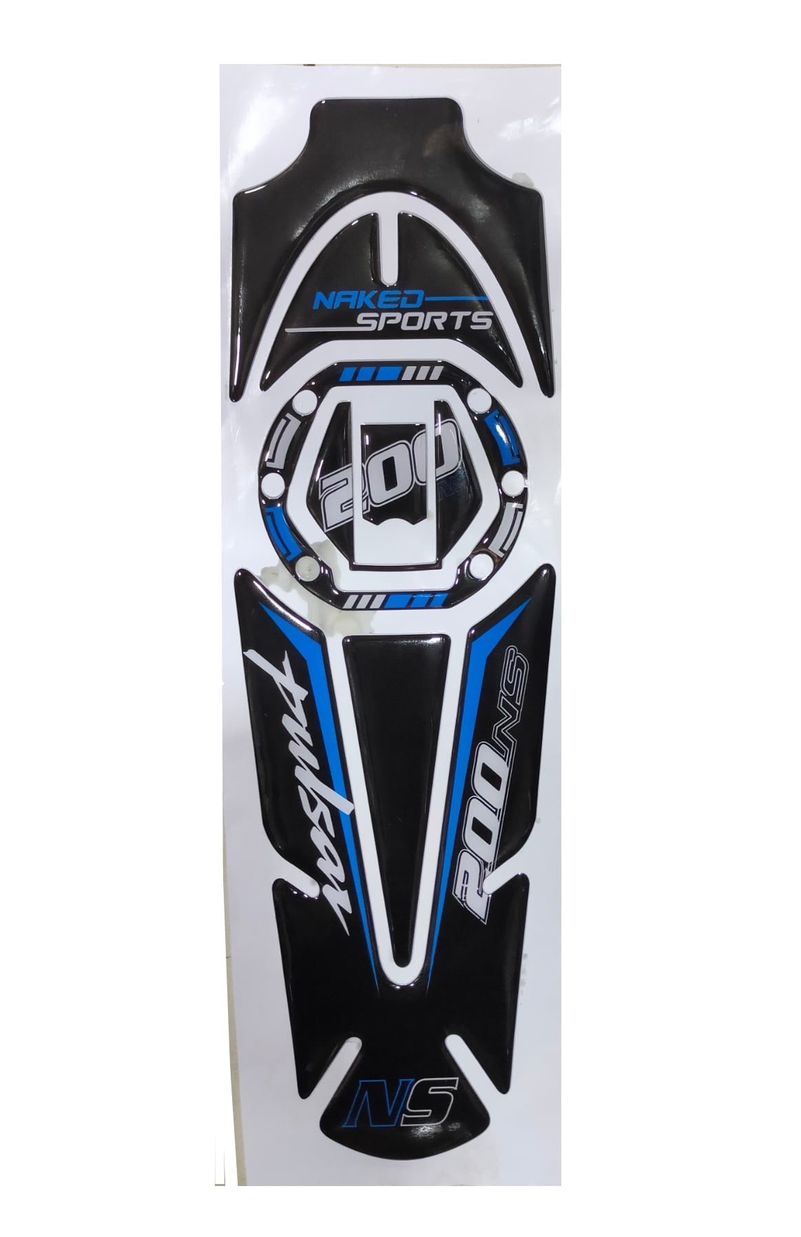 Bajaj Pulsar NS200 Compatible Tank Pad Combo Blue-Black