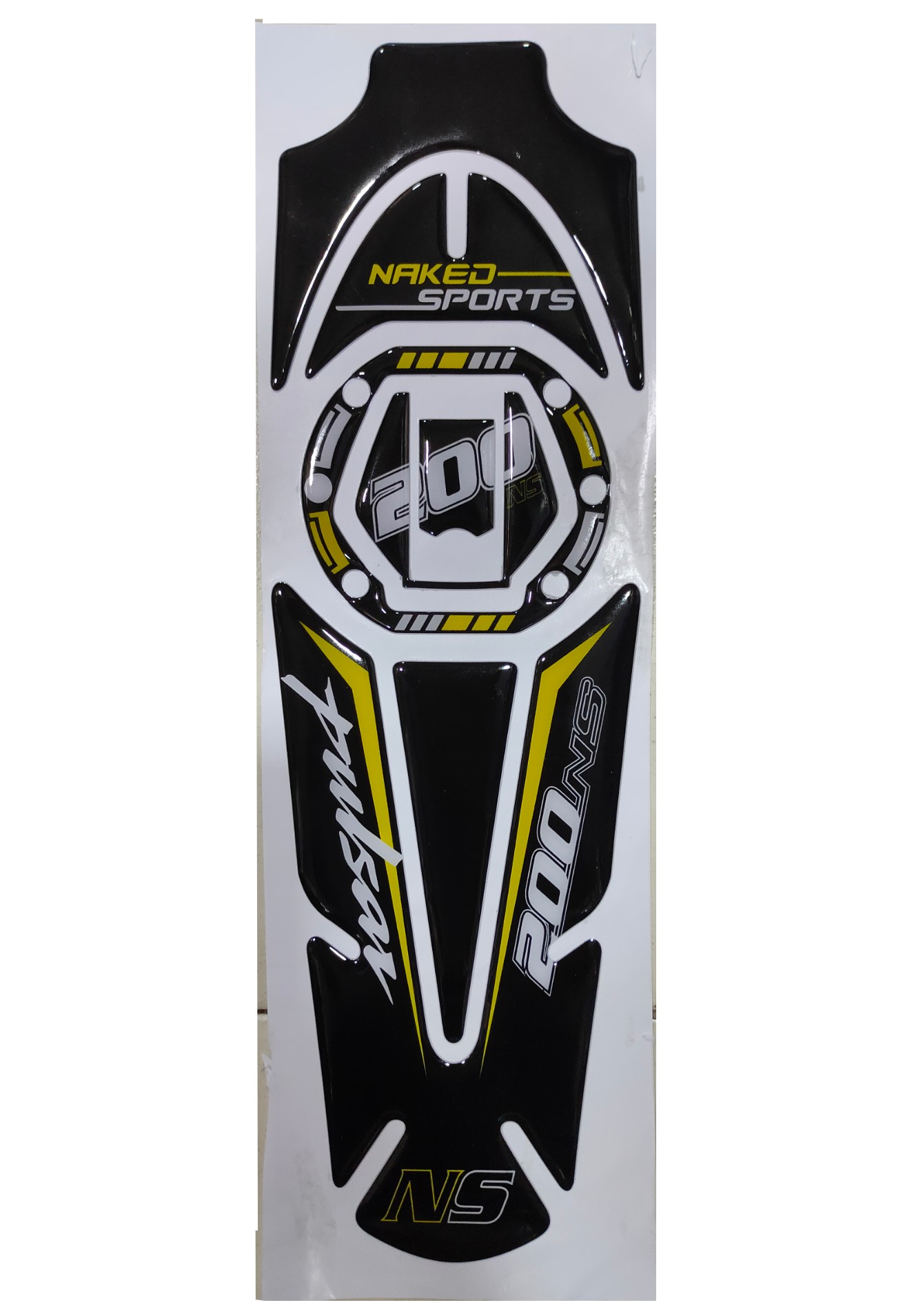 Bajaj Pulsar NS200 Compatible Tank Pad Combo Yellow-Black