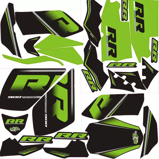 Kawasaki Z900 Aftermarket 3M Full Sticker Set Metallic Green