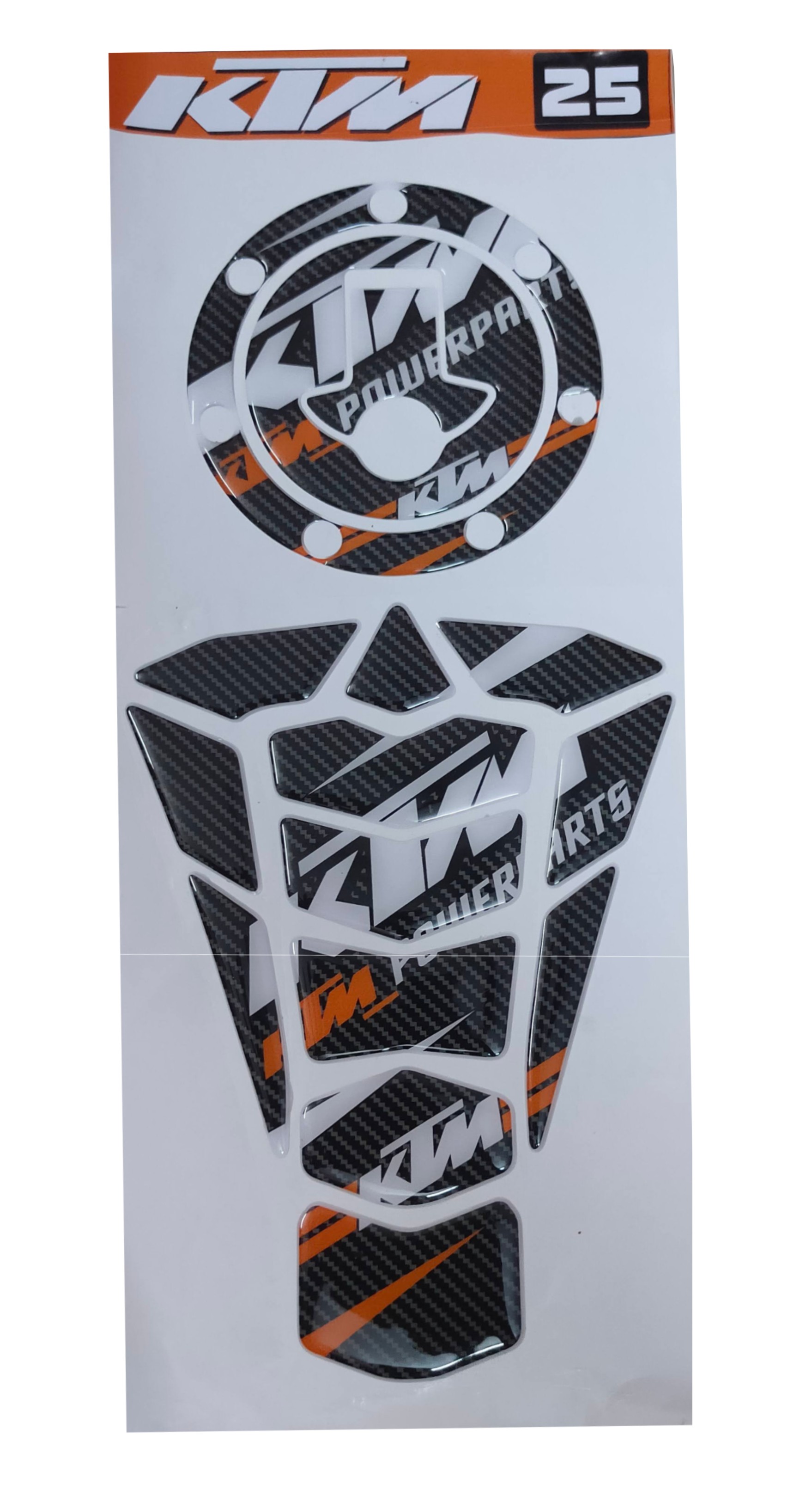 KTM Duke/ RC 125/ 200/ 250/ 390 All Years Tank Pad Combo Carbon Fibre
