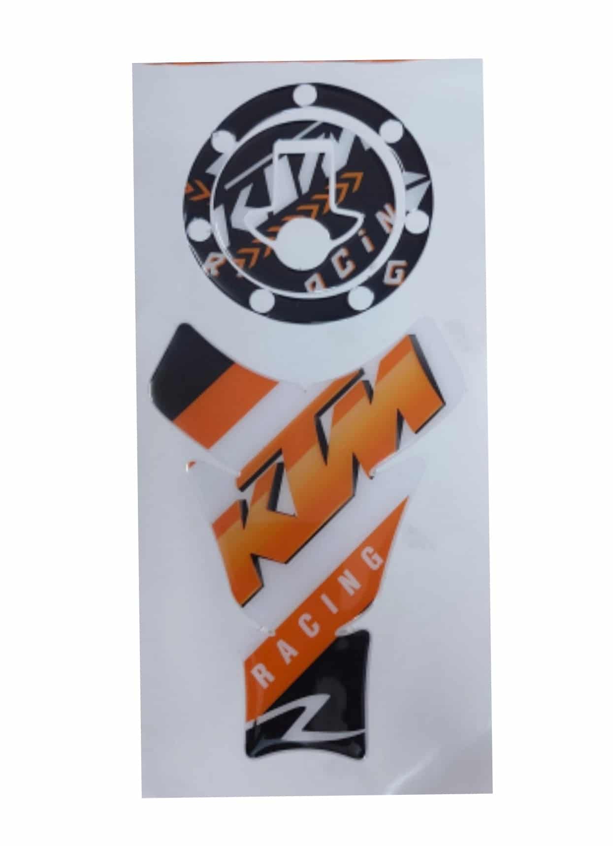 KTM Duke/ RC 125/ 200/ 250/ 390 All Years Tank Pad Combo Orange-White