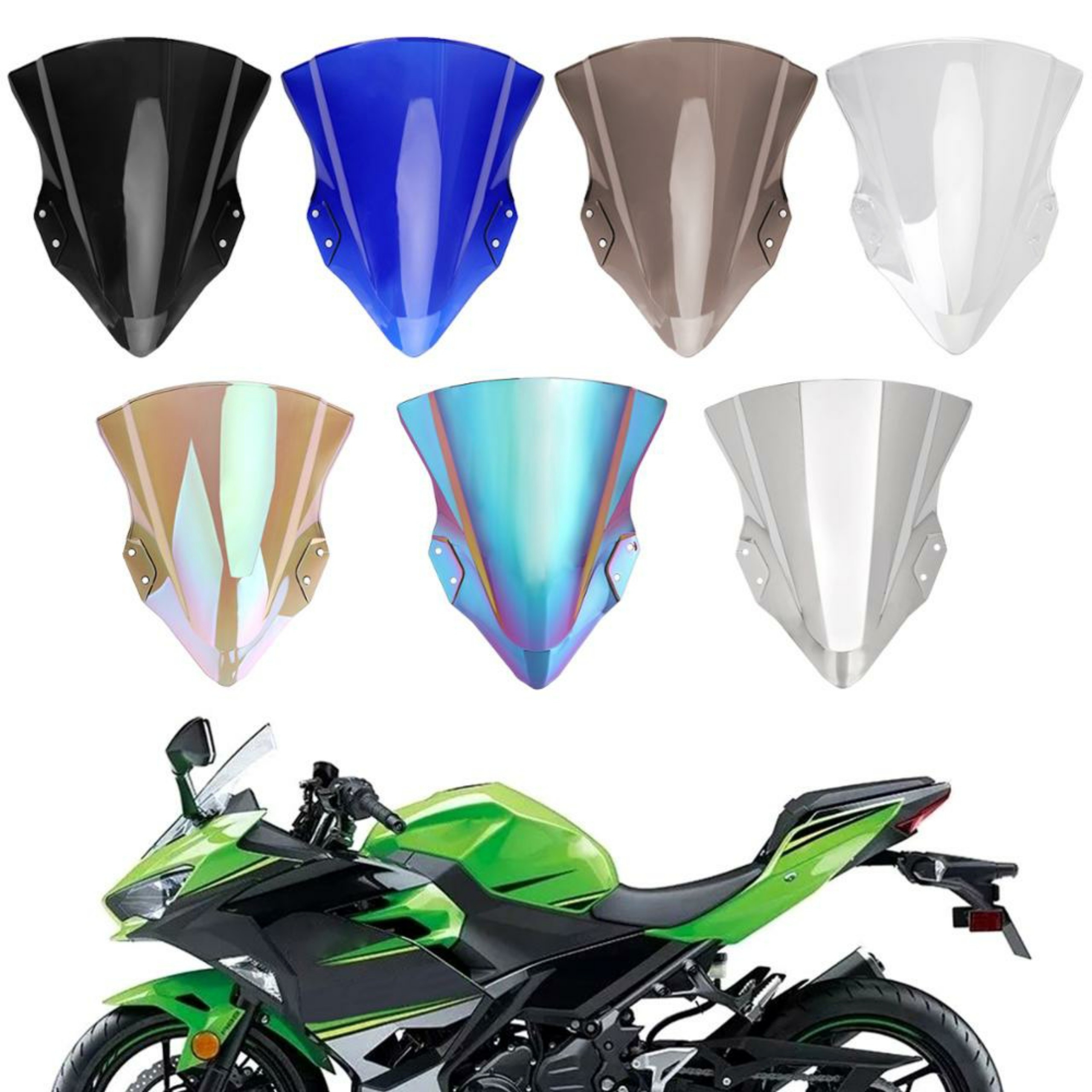 Unbreakeable Double bubble Windshield Suitable for Kawasaki Ninja 400