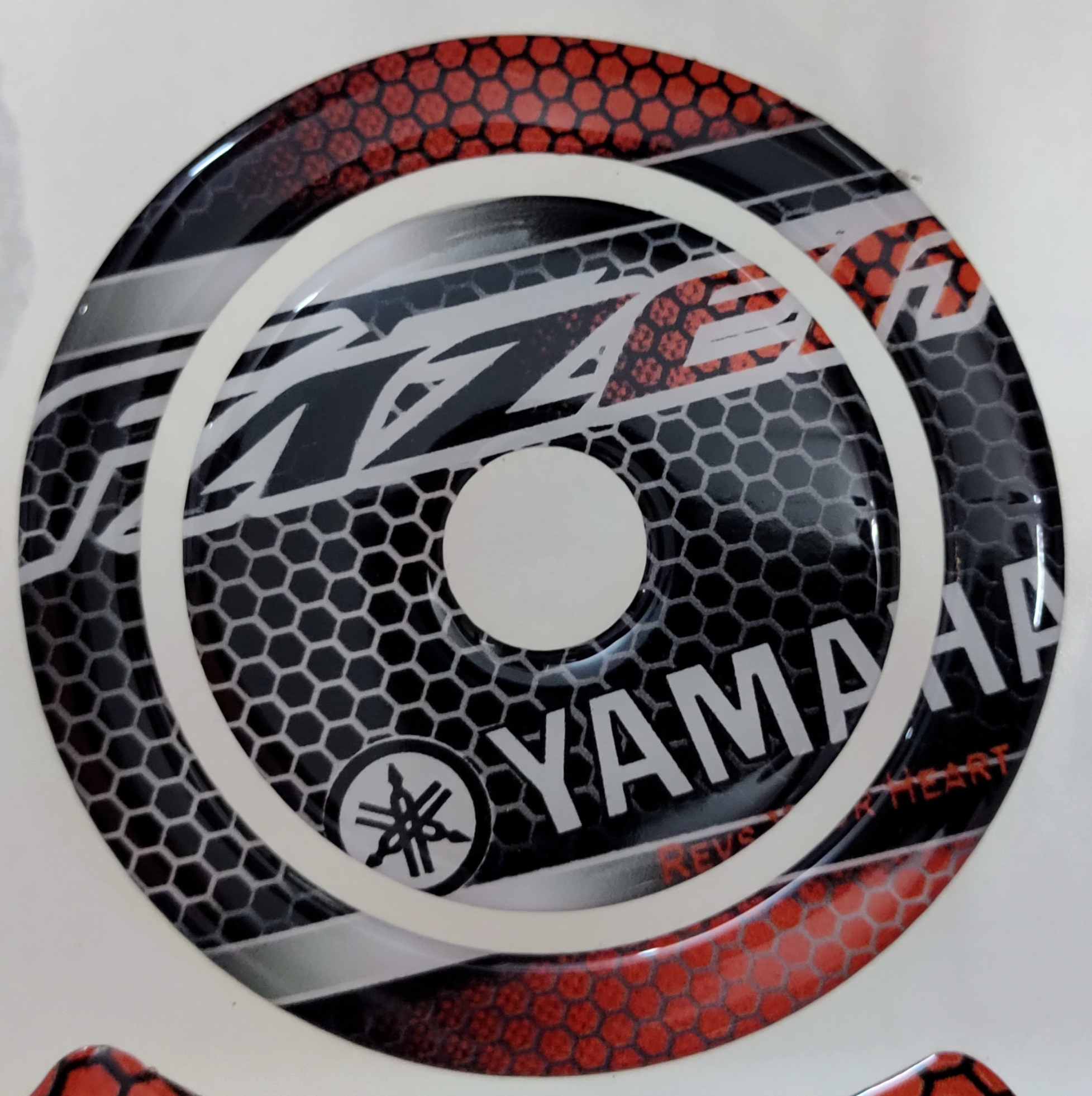 Waterproof & Scratchproof 3D like Tank Pad & Tank Cap Combo for Yamaha Fazer Cobra Theme Design Red-Black