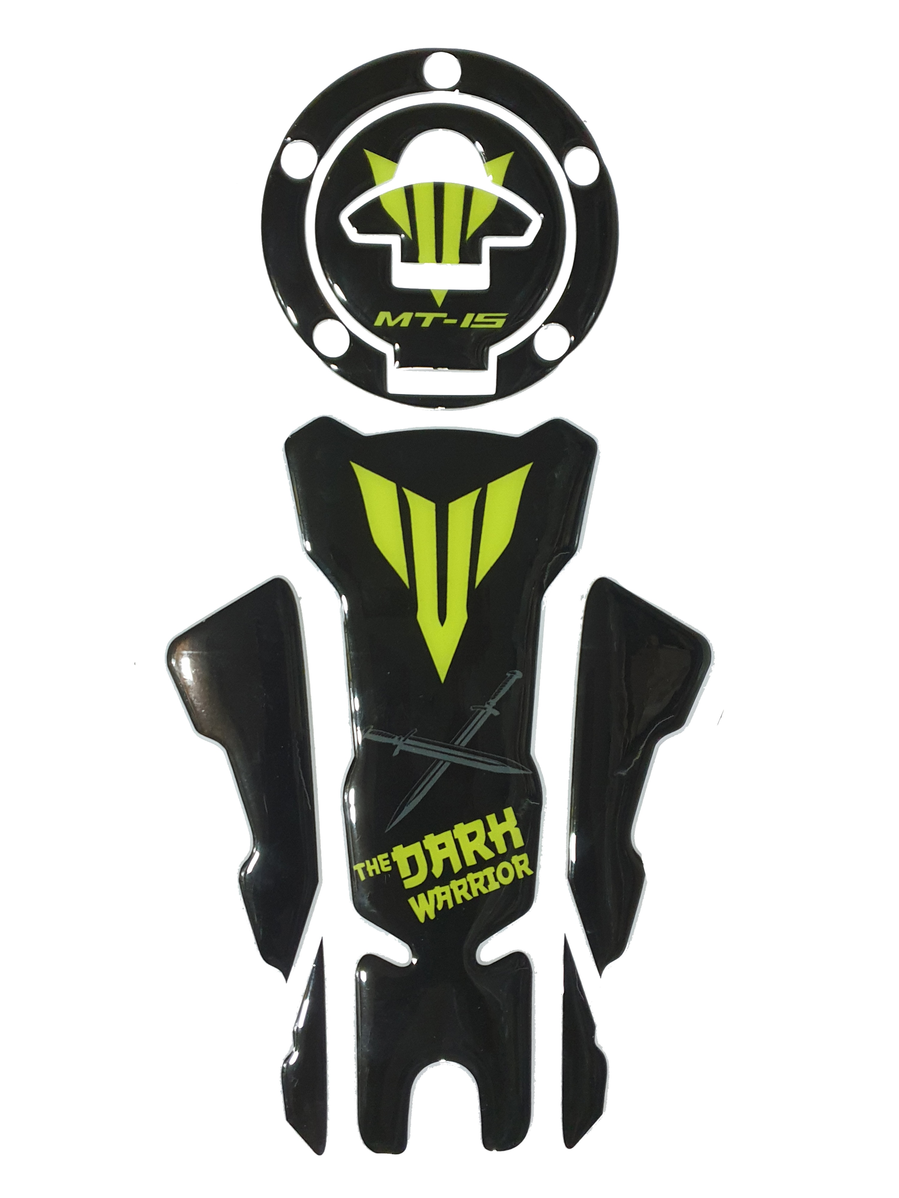 Yamaha MT-15 Tank Pad Combo The Darh Warriror Green-Black