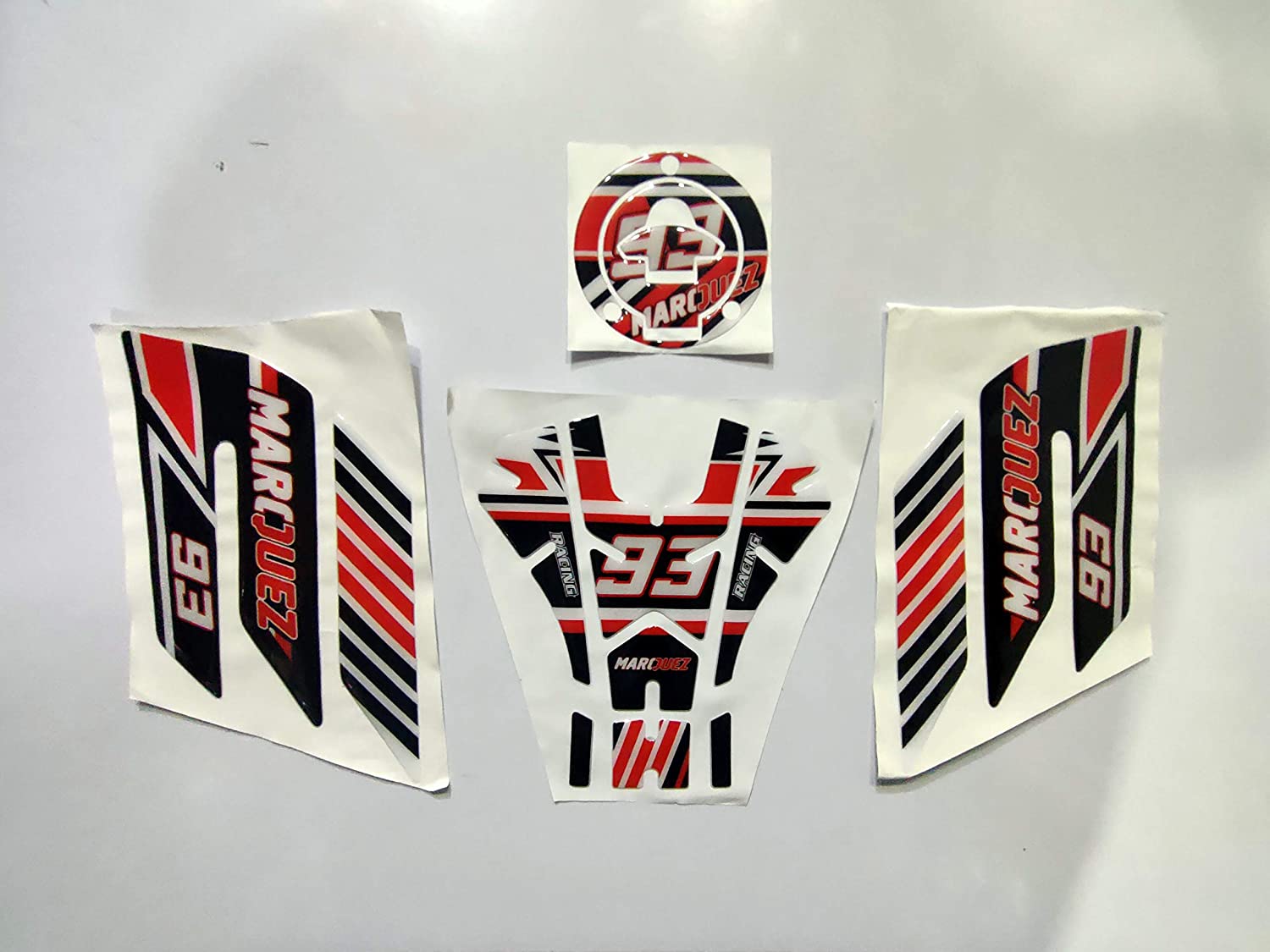 Yamaha R15 V3 Compatible 3D like Tank Pad Combo With Knee Pad Marquez 93 Theme