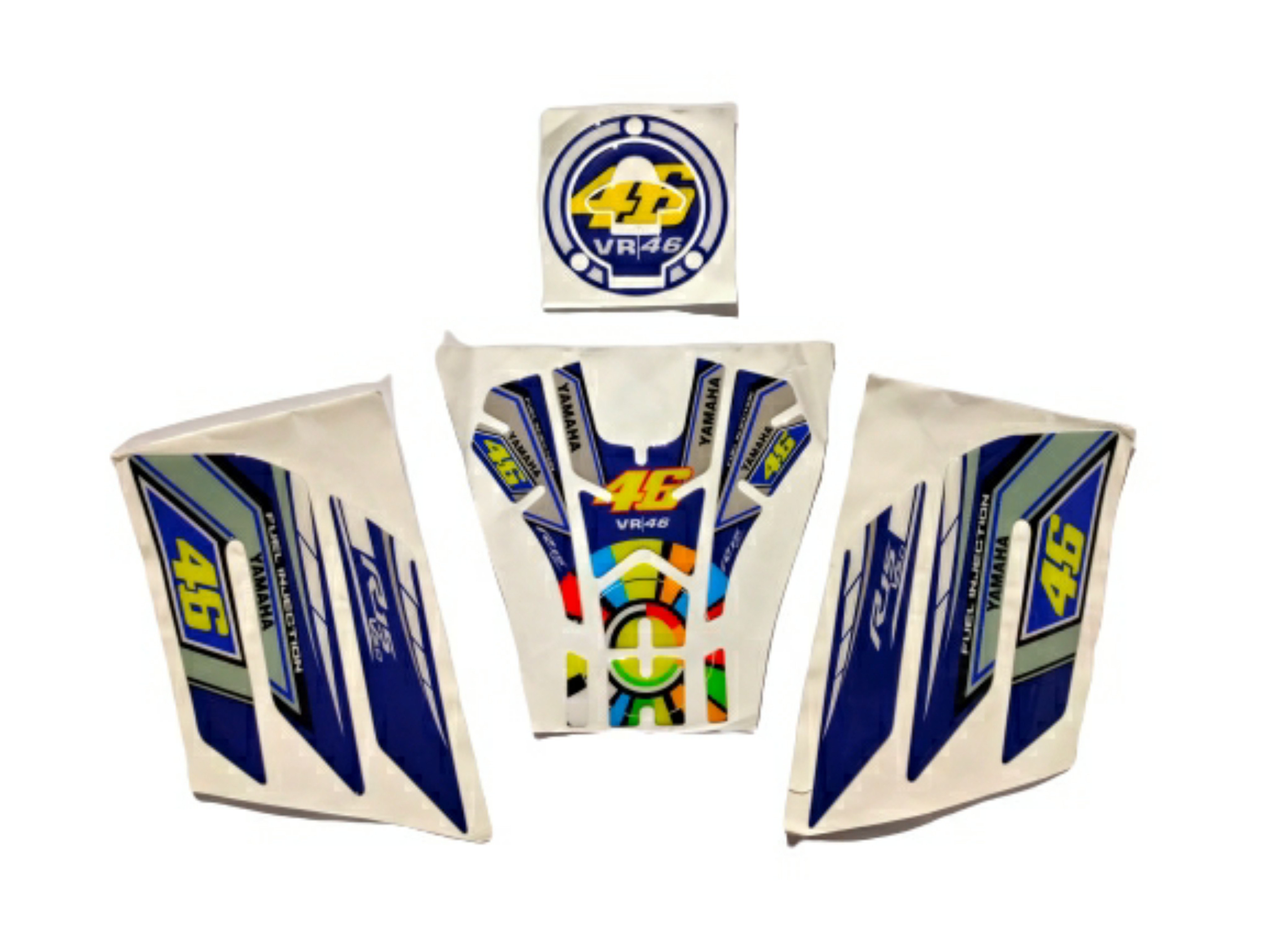 Yamaha R15 V3 Compatible 3D like Tank Pad Combo With Knee Pad VR46 Theme