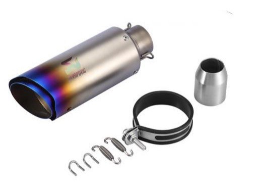 Cross Cut Tip 51 MM Inlet Stainless Steel Universal Slip-On Without DB Killer for Loud Exhaust note Short Size - Multi-Color