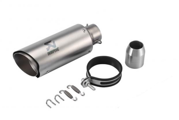 Cross Cut Tip 51 MM Inlet Stainless Steel Universal Slip-On Without DB Killer for Loud Exhaust note Short Size - Silver