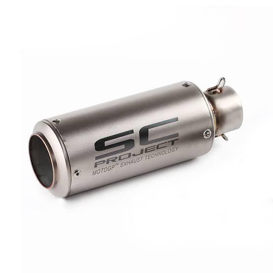 Fat Canister 51 MM Stainless Steel Universal Slip-On Without DB Killer Mid Size - Silver