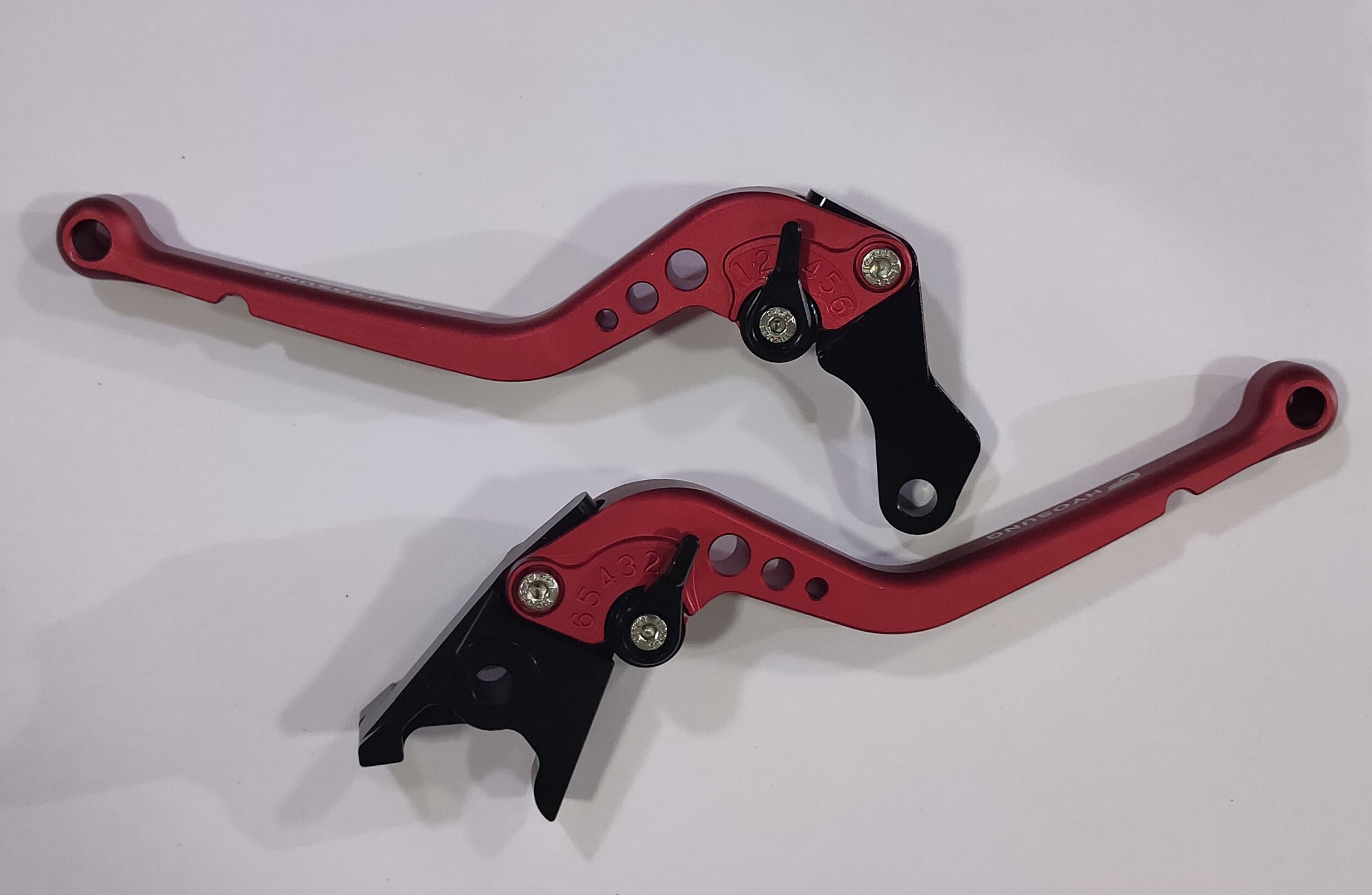 Hyosung GT250R/ GT650R Long 6 Steps Adjustable Brake & Clutch Levers - Red