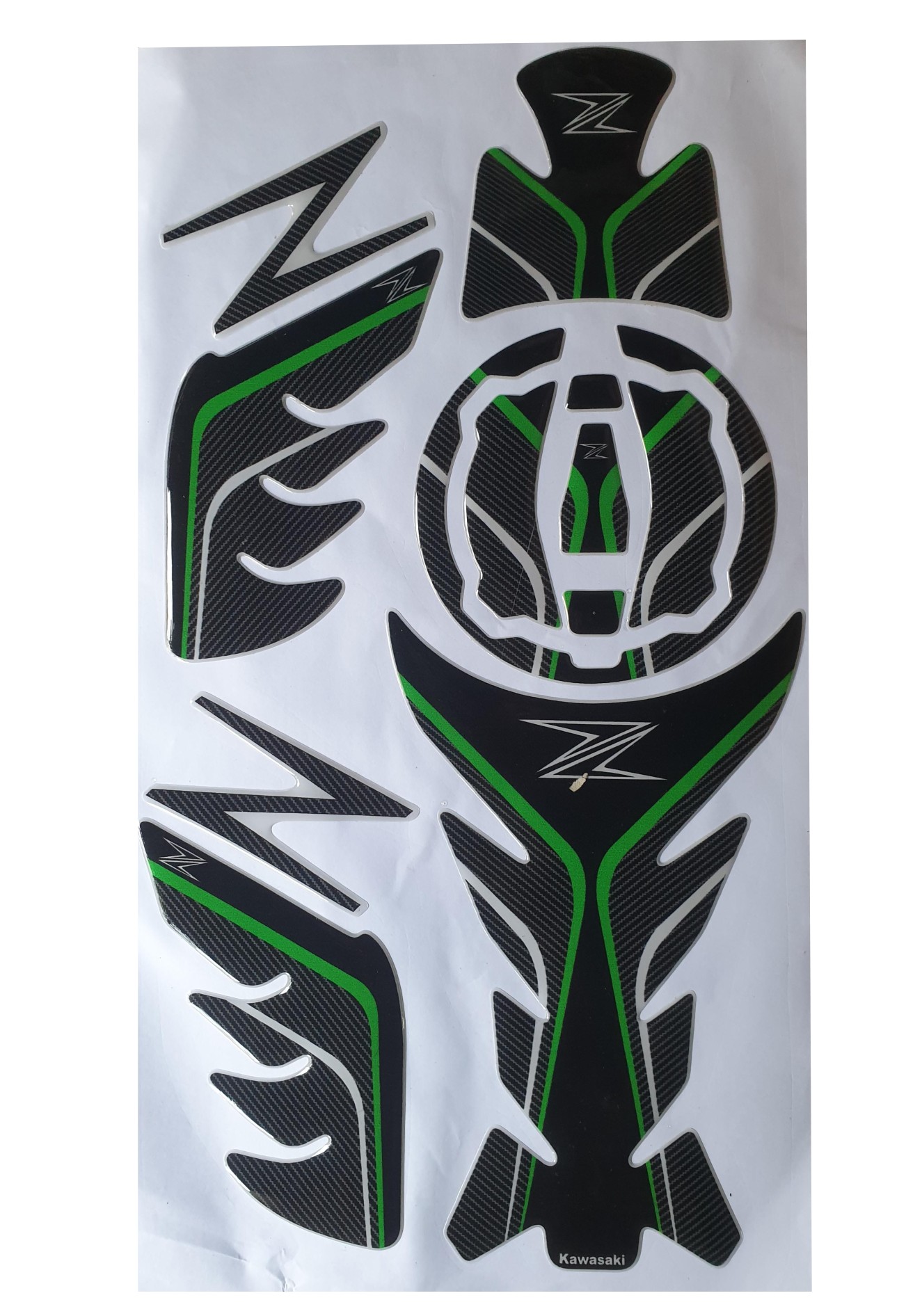 Kawasaki Ninja 400/ Ninja 650 2017 onwards/ Ninja 1000/ Z400/ Z650/ Z900/ ZX6R/ Versys 300/ Versys 1000 Compact Size Tank Pad Combo with Knee Pad - Green