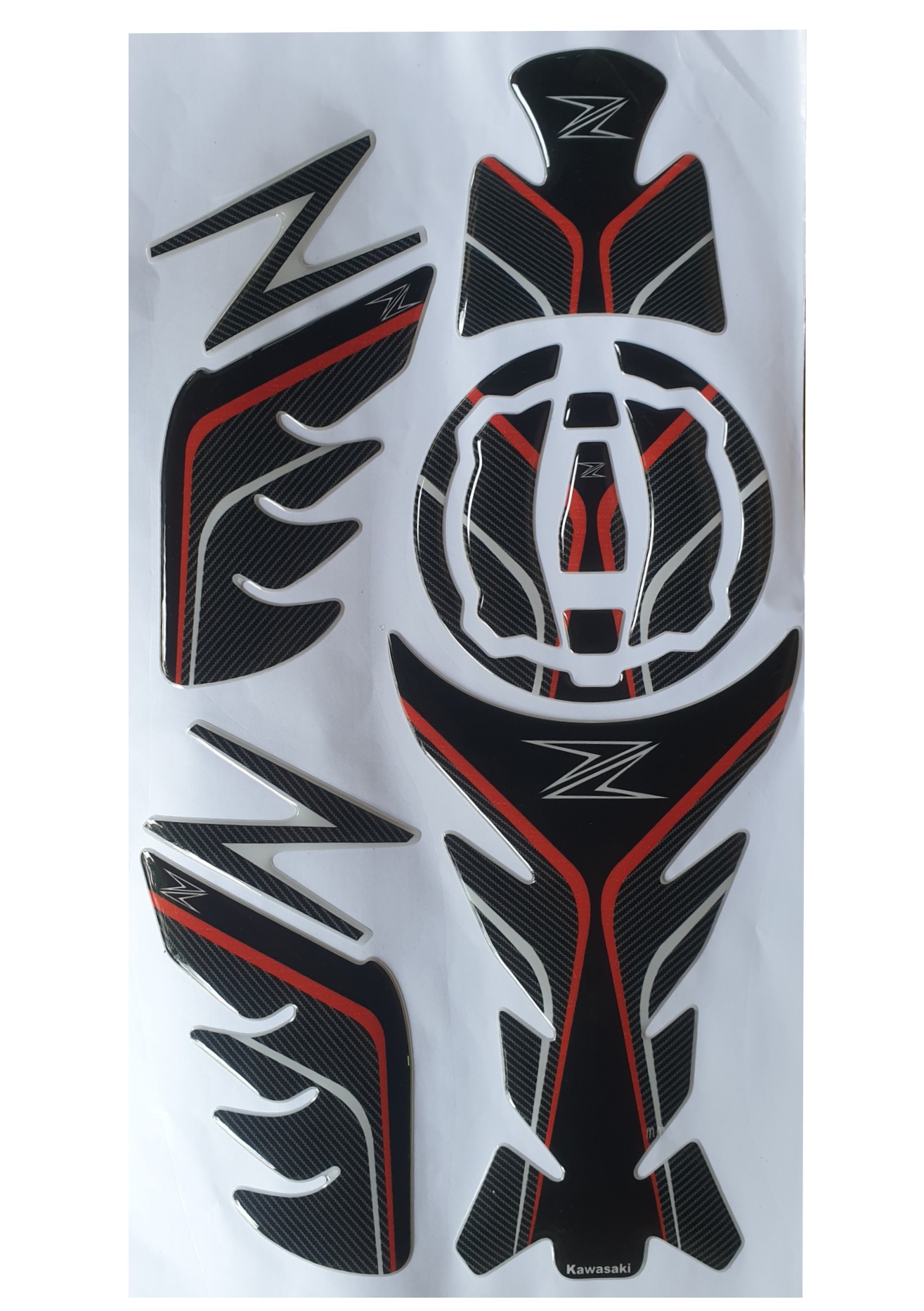 Kawasaki Ninja 400/ Ninja 650 2017 onwards/ Ninja 1000/ Z400/ Z650/ Z900/ ZX6R/ Versys 300/ Versys 1000 Compact Size Tank Pad Combo with Knee Pad - Red