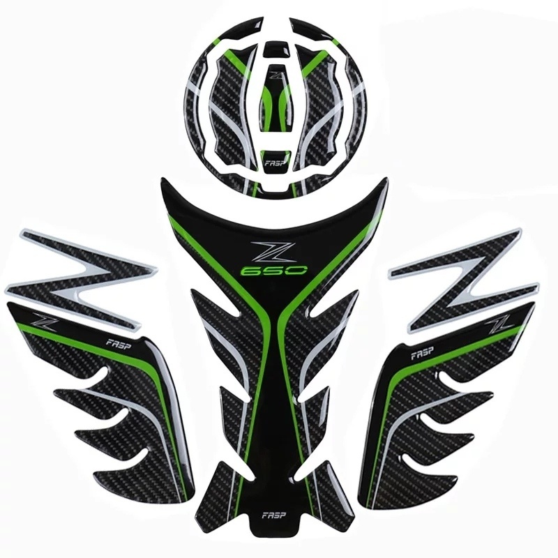 Kawasaki Ninja 650 2017 onwards/ Z650 Compatible Tank Pad combo with Knee Pad Wing Style