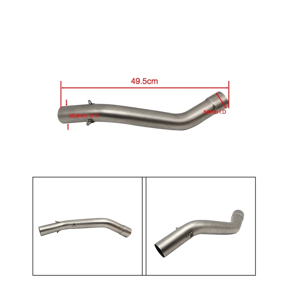Kawasaki Z800 Slip-on/ Middle/ link Pipe - Silver
