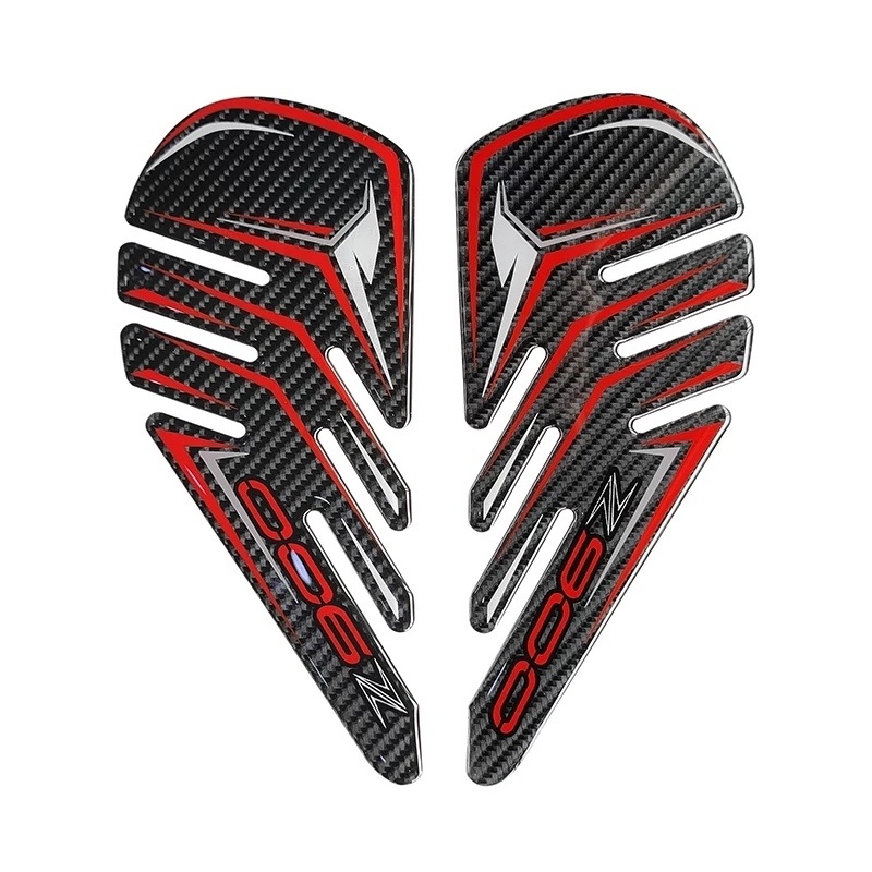 Kawasaki Z900 Compatible Tank Pad combo with Knee Pad V Style - Red