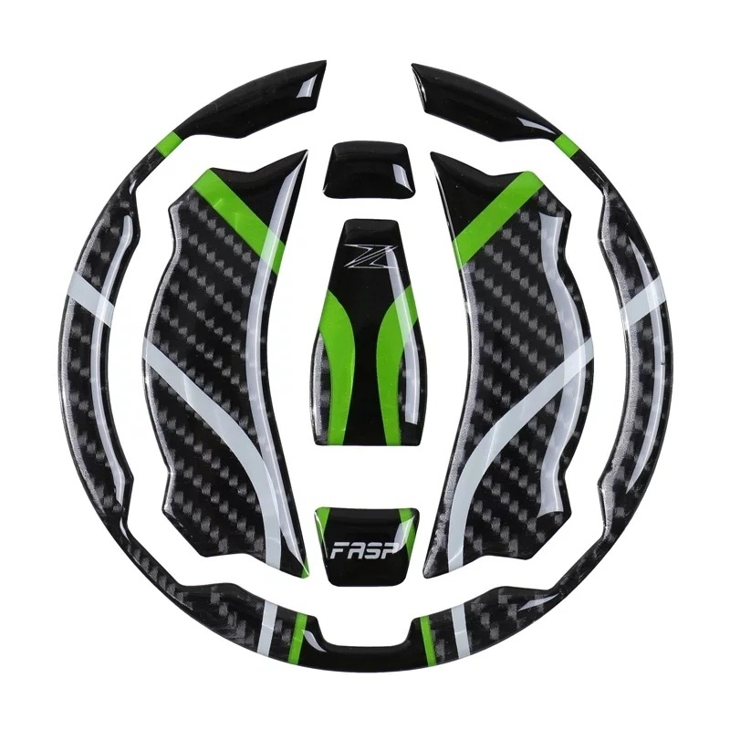 Kawasaki Z900 Compatible Tank Pad combo with Knee Pad Wing Style - Green