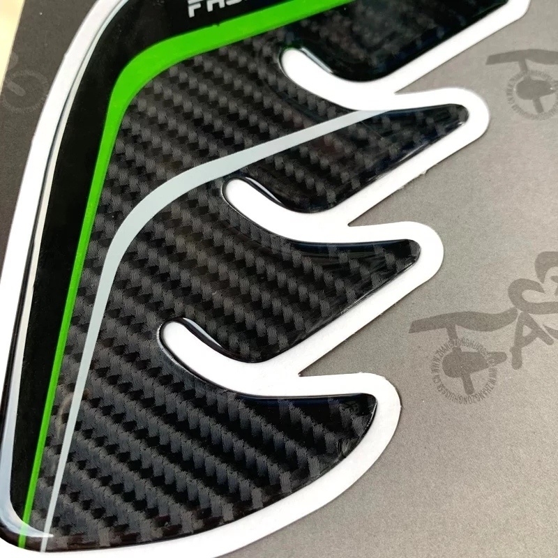 Kawasaki Z900 Compatible Tank Pad combo with Knee Pad Wing Style - Green