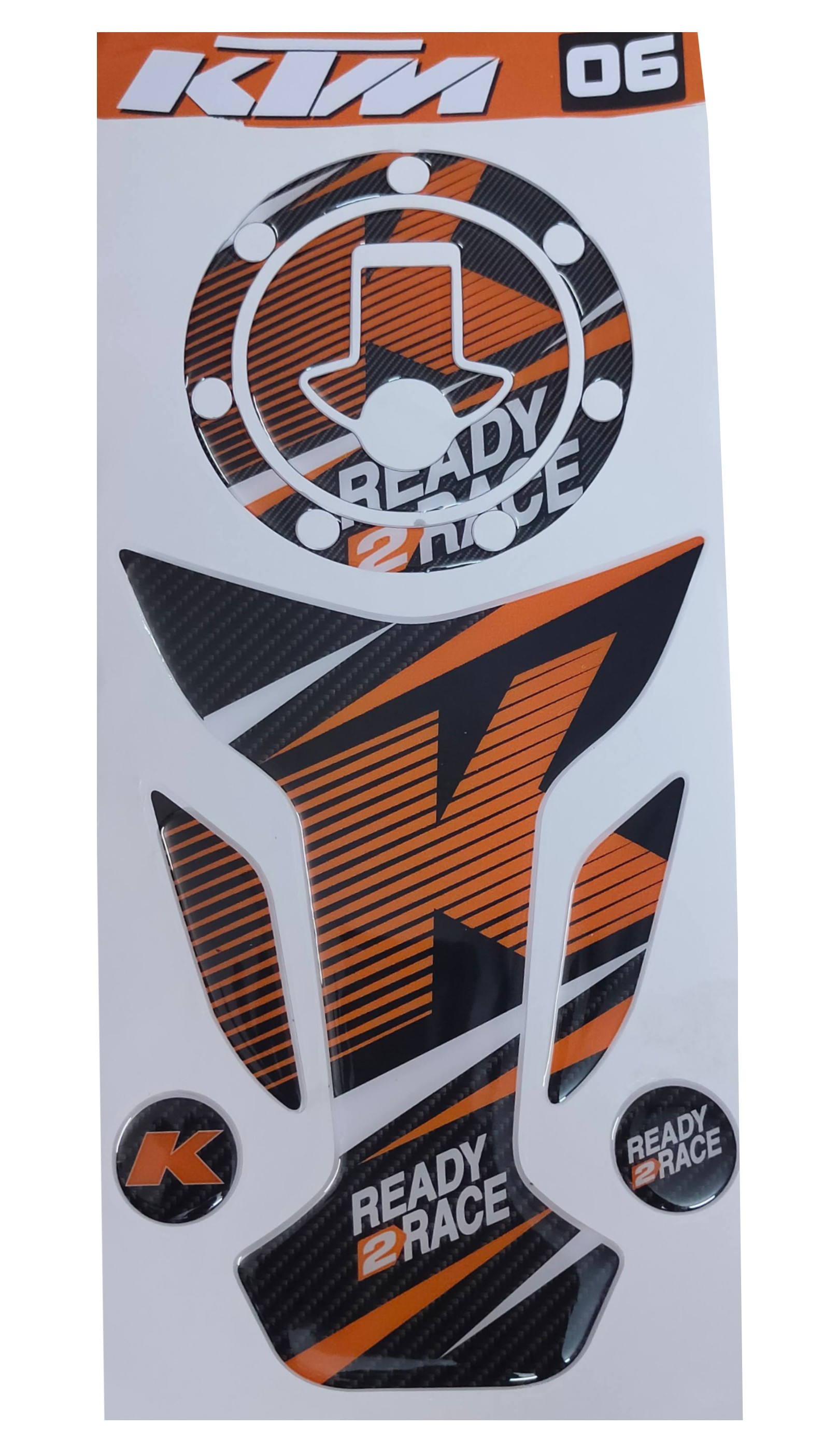 KTM Duke/ RC 125/ 200/ 250/ 390 All Years K Picture Tank Pad Combo Orange-Black