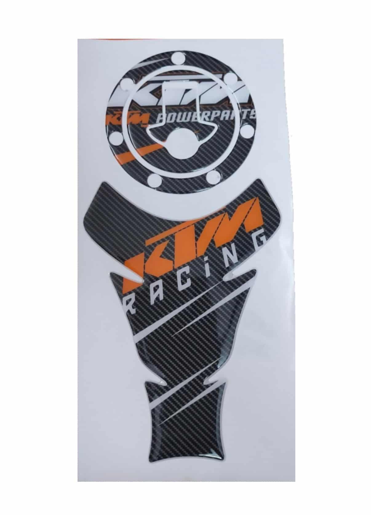 KTM Duke/ RC 125/ 200/ 250/ 390 All Years KTM Racing Tank Pad Combo Carbon Fibre
