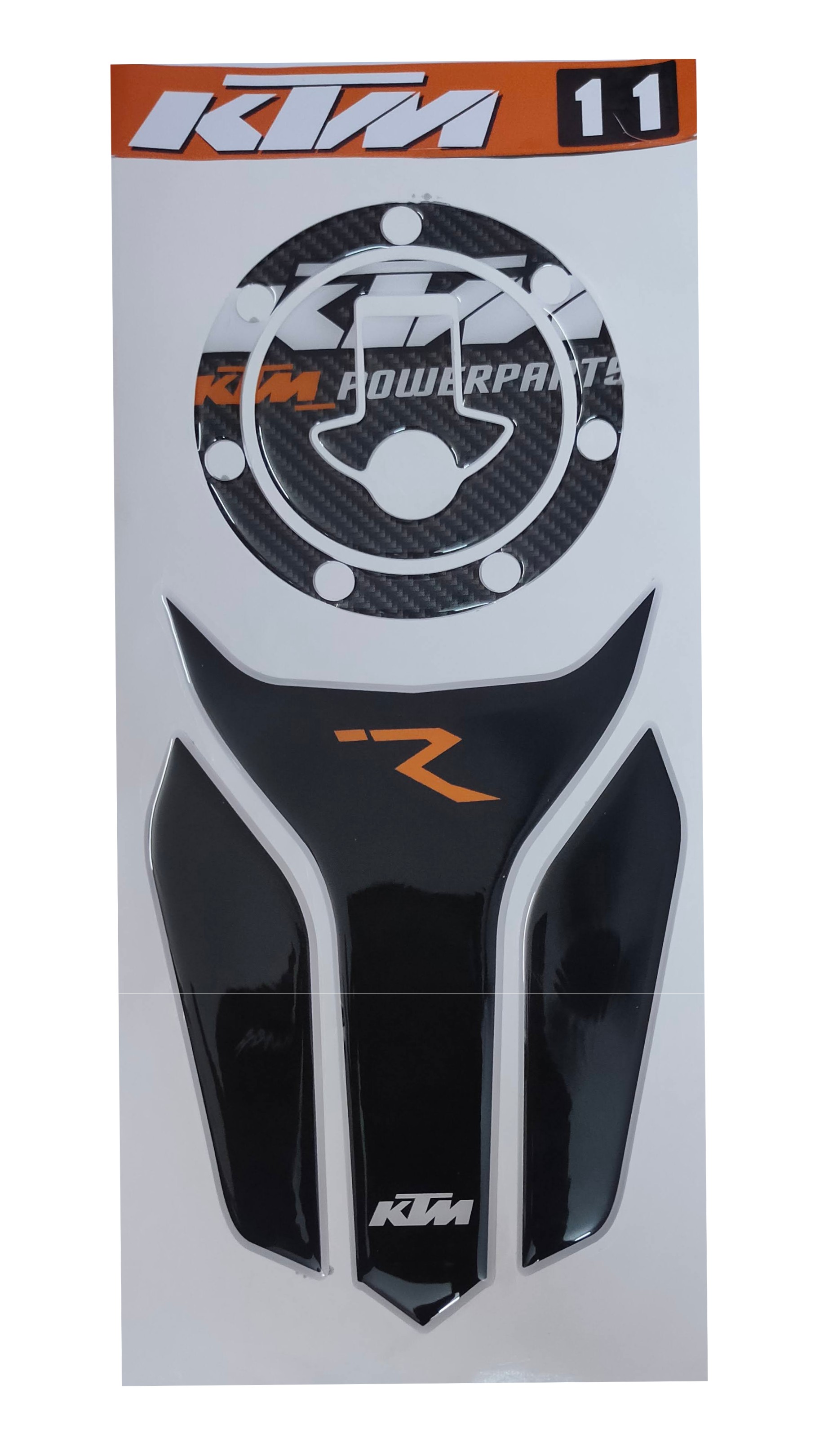 KTM Duke/ RC 125/ 200/ 250/ 390 All Years Y Style Tank Pad Combo Black