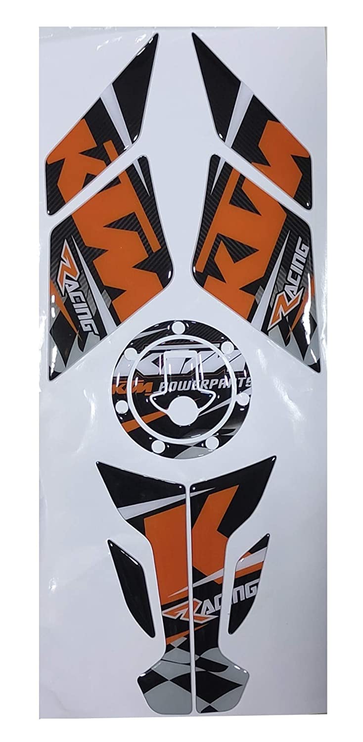 KTM Duke/ RC 125/ 200/ 250/ 390 Tank Pad Combo K Picture Racing With Knee Pad