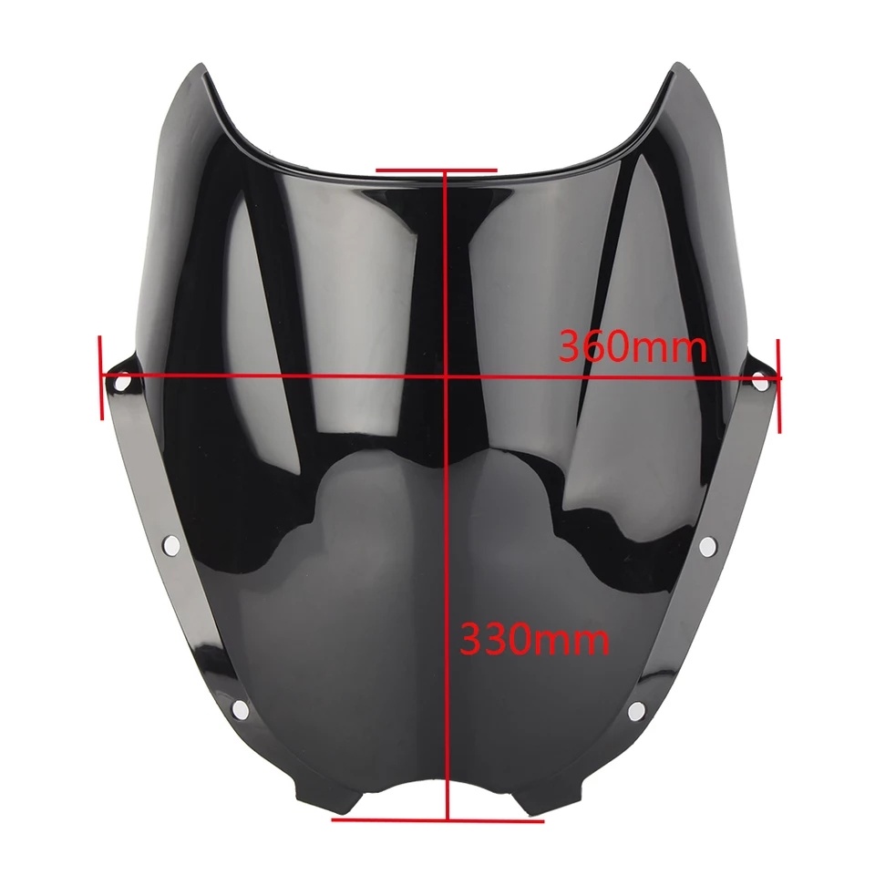 Unbreakeable Double bubble Windshield Suitable for Hyosung GT250R/ GT650R - Black