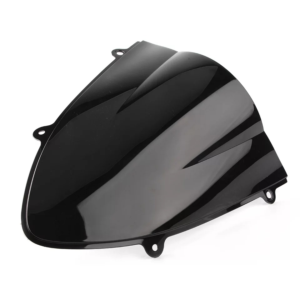 Unbreakeable Double bubble Windshield Suitable for Kawasaki Ninja 250r 2008-2012 - Black