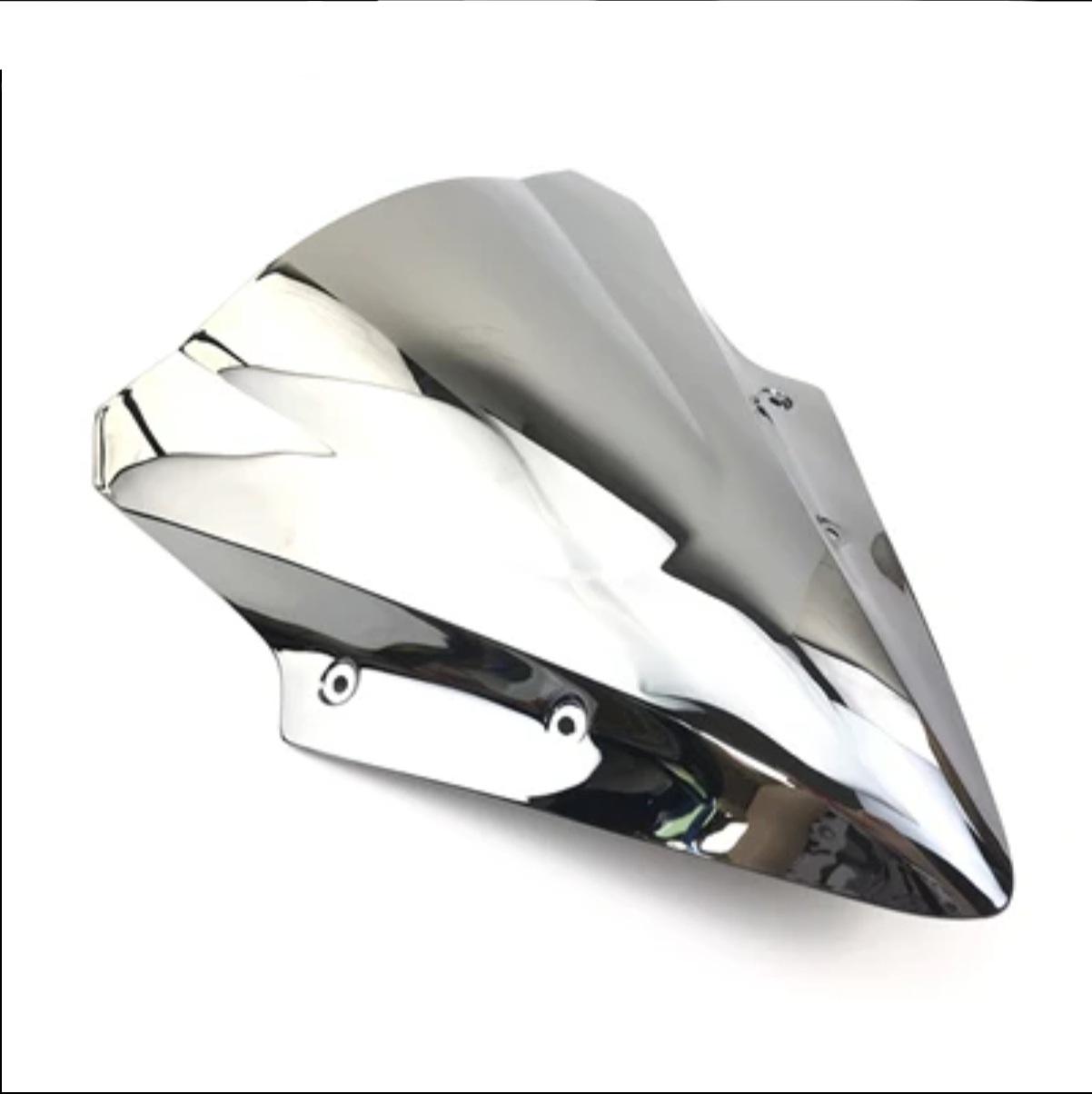 Unbreakeable Double bubble Windshield Suitable for Kawasaki Ninja 650 2017 Onwards - Silver