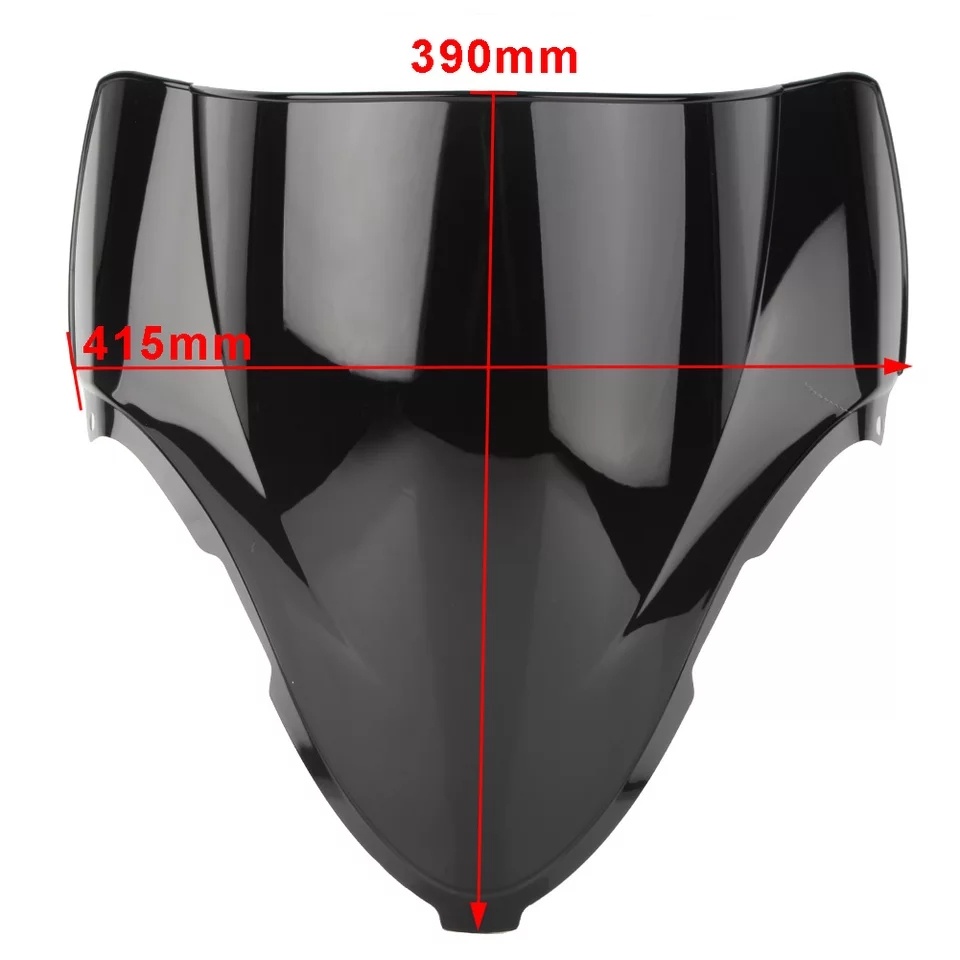 Unbreakeable Double bubble Windshield Suitable for Suzuki Hayabusa 2008 Onwards - Black