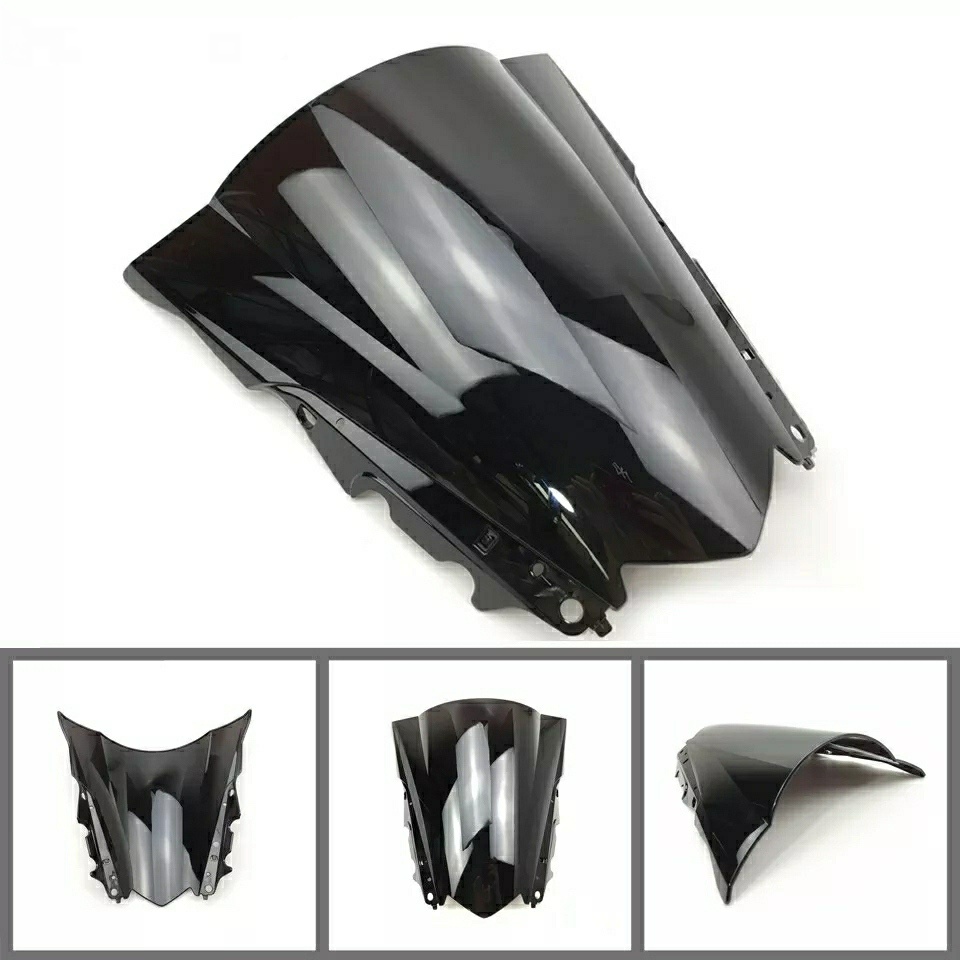 Unbreakeable Double bubble Windshield Suitable for Yamaha R3 2015-2018 - Black