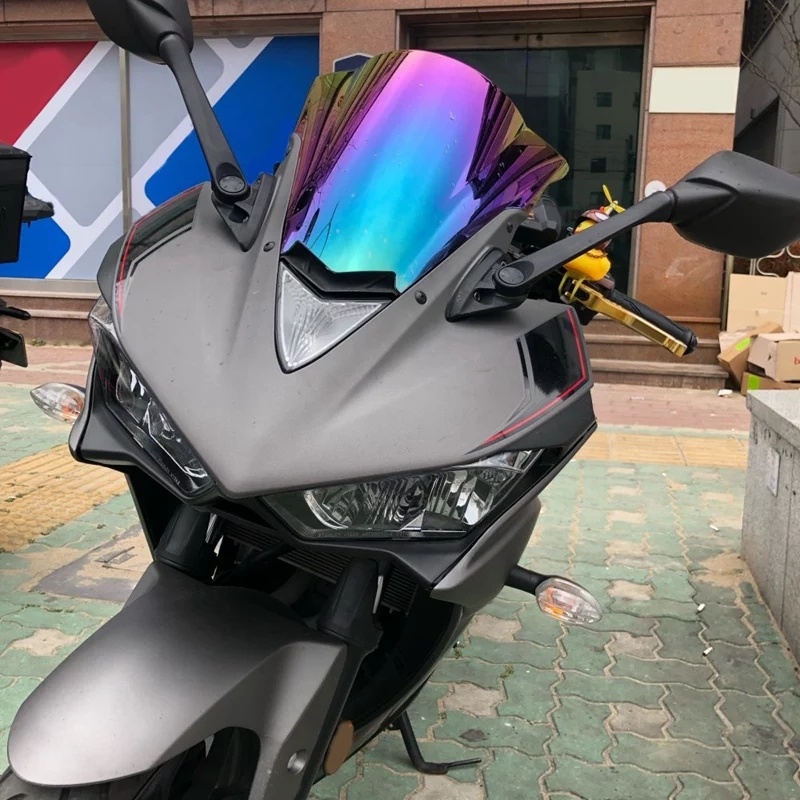 Unbreakeable Double bubble Windshield Suitable for Yamaha R3 2015-2018 - Deep Iridium