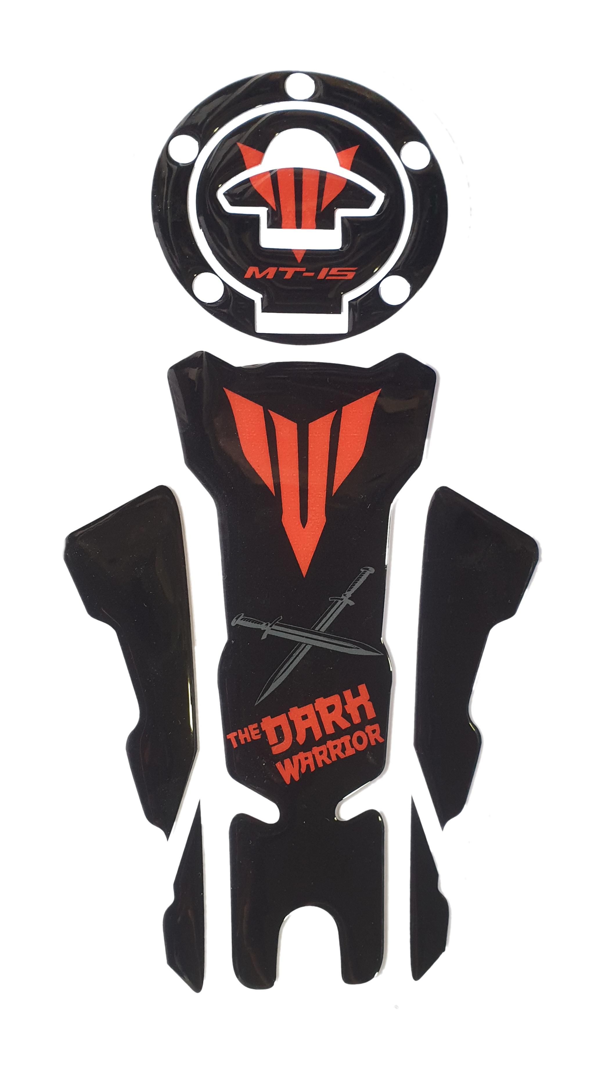 Yamaha MT-15 Compatible Tank Pad Combo The Darh Warriror Black