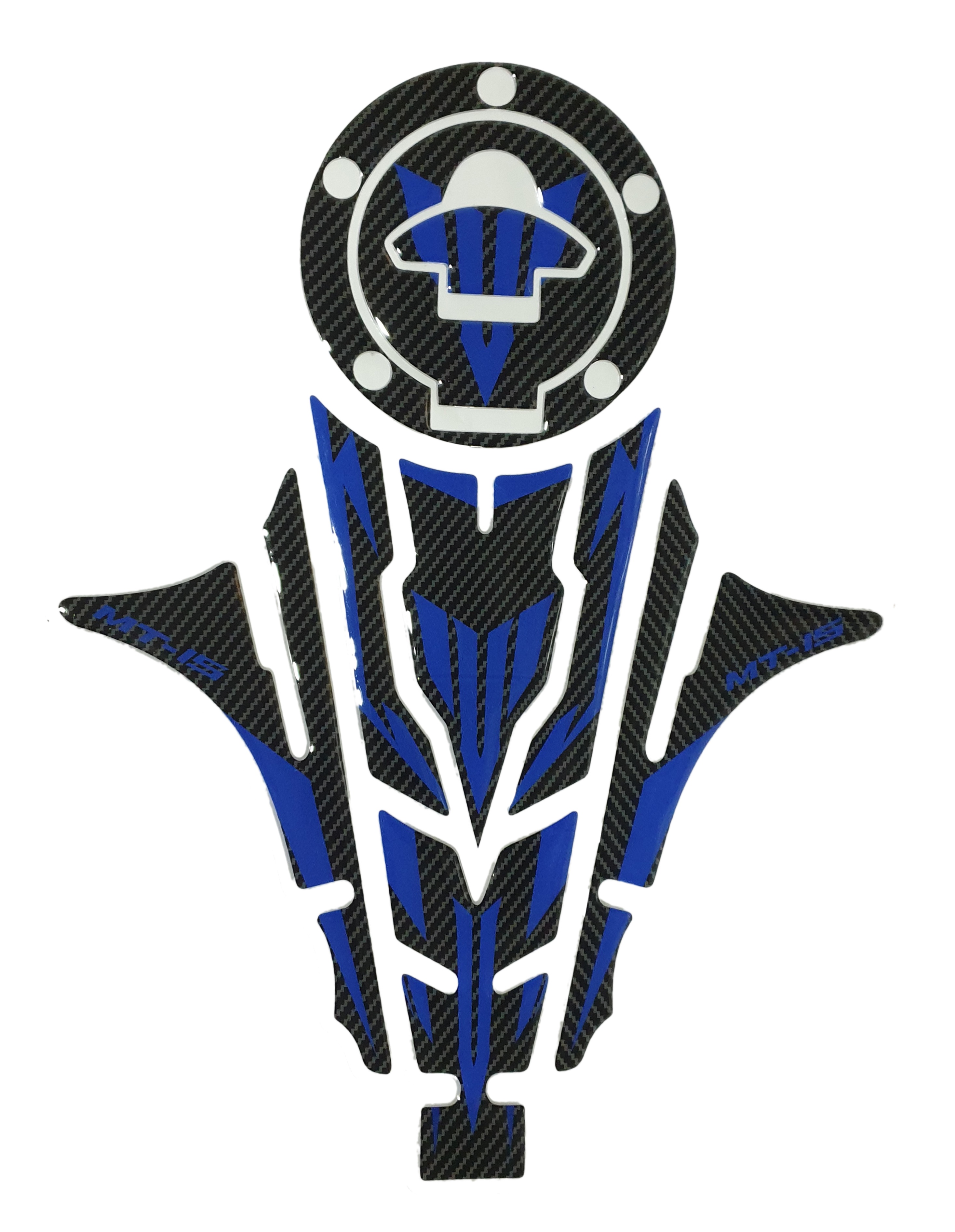 Yamaha MT-15 Tank Pad Combo Carbon Fibre Blue